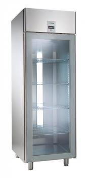 Glastürtiefkühlschrank TKU 702-G-Z Comfort, ALPENINOX, für GN 2/1, zentralgekühlt, mit Glastür