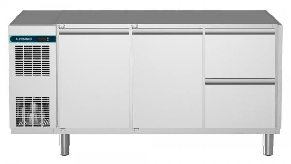 Tiefkühltisch CLM-TK 700 3-7011, ALPENINOX, steckerfertig, 2 Türen, 2 Halb-Schubladen