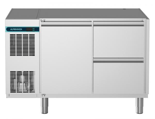 Tiefkühltisch CLM-TK 650 2-7011, ALPENINOX, steckerfertig, 1 Tür, 2 Halb-Schubladen